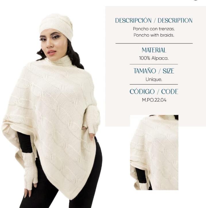 Poncho 100% Alpaca made in Bolivia